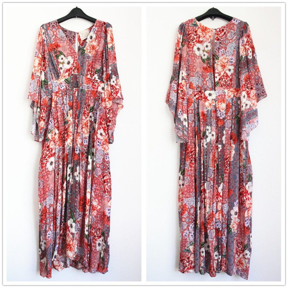 NEW Johnny Was Scarlet Floral Midi Dress, Size XL
